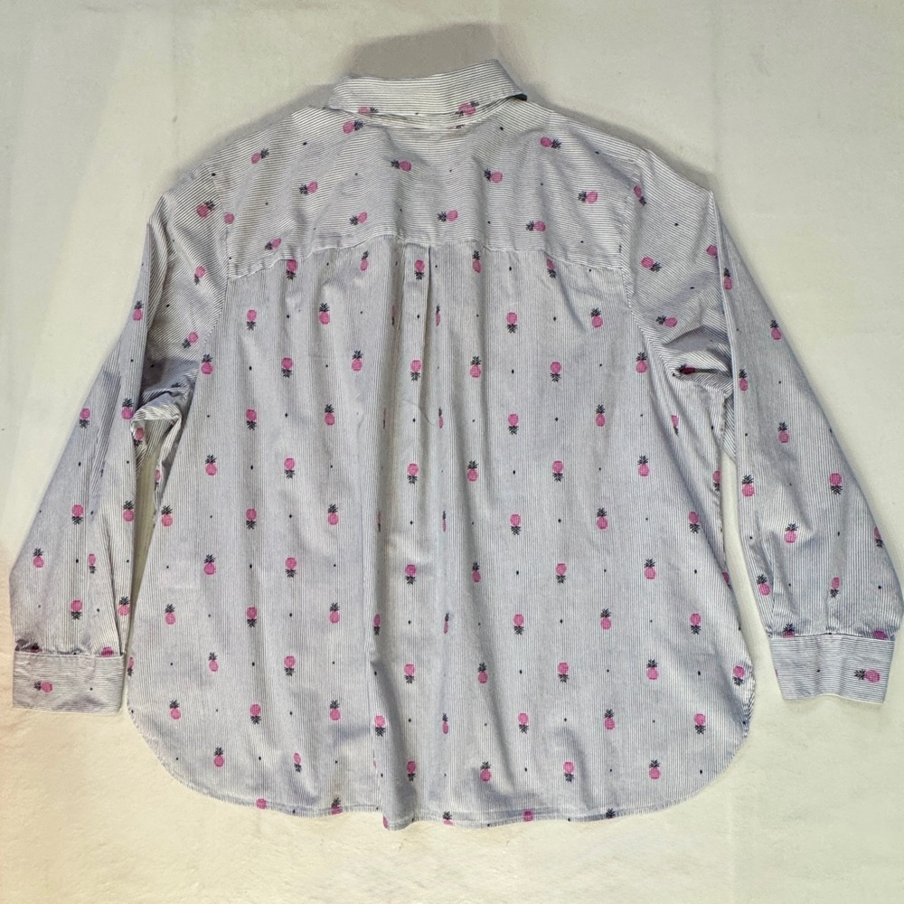 NWOT Foxcroft Simone Pineapple Button-Down Shirt (22W) - Picture 7 of 16